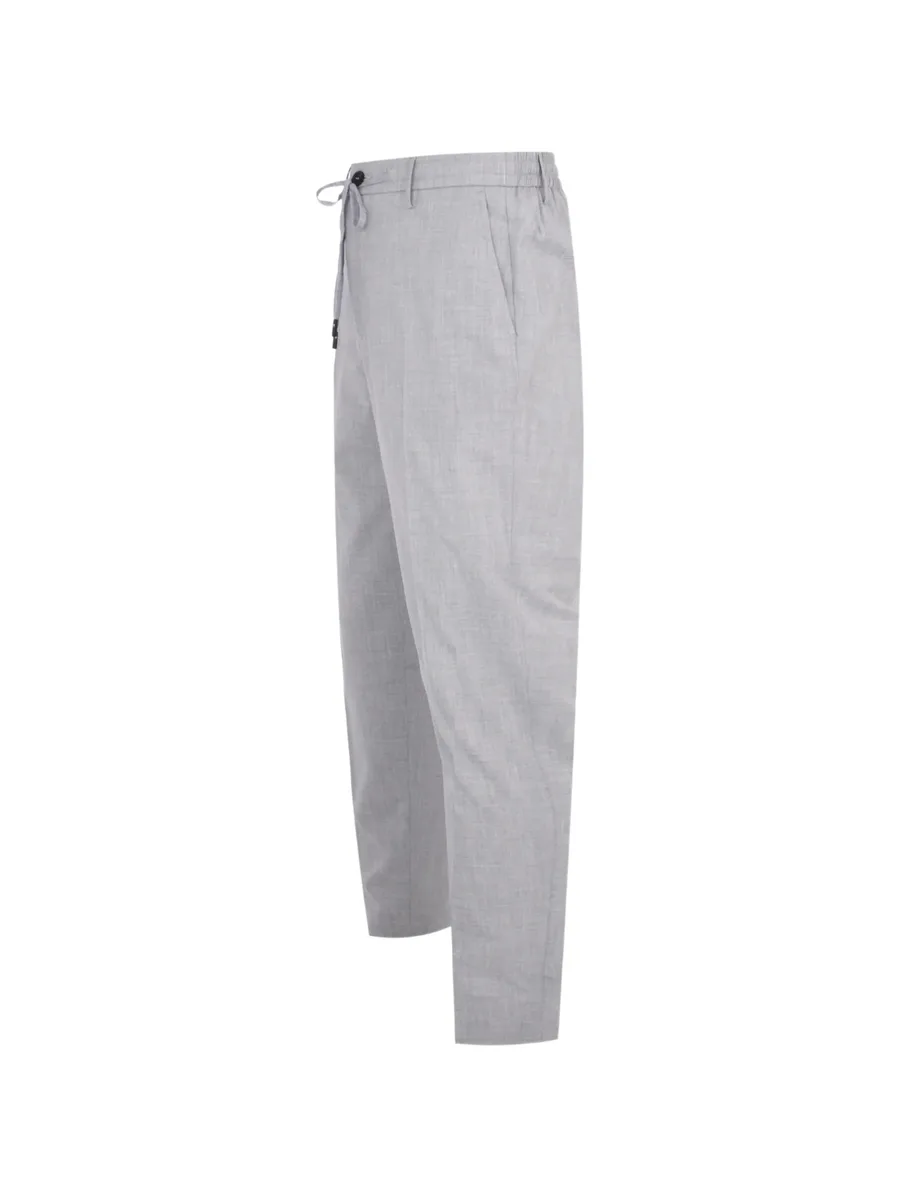 drawstring-waistband tailored trousers 6