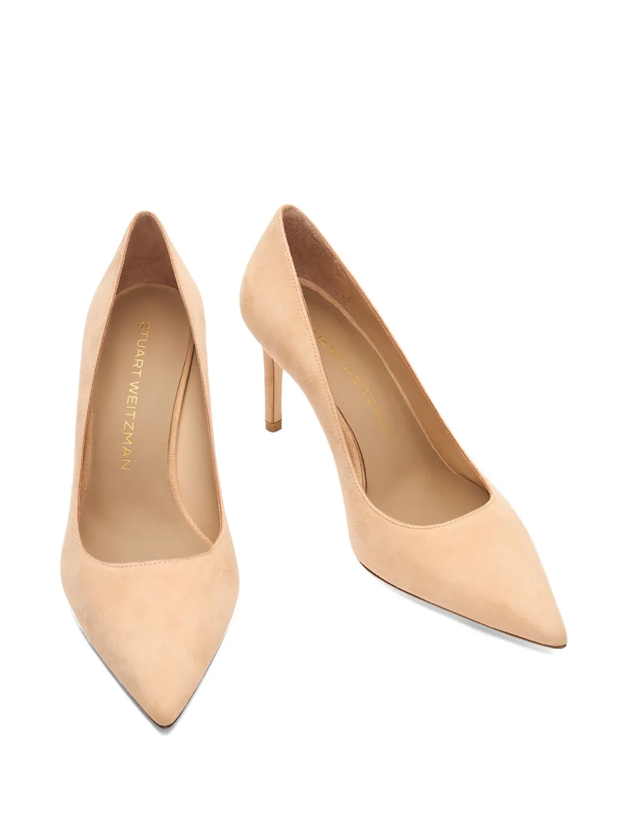 85MM Stuart Power pointed-toe suede pumps 5