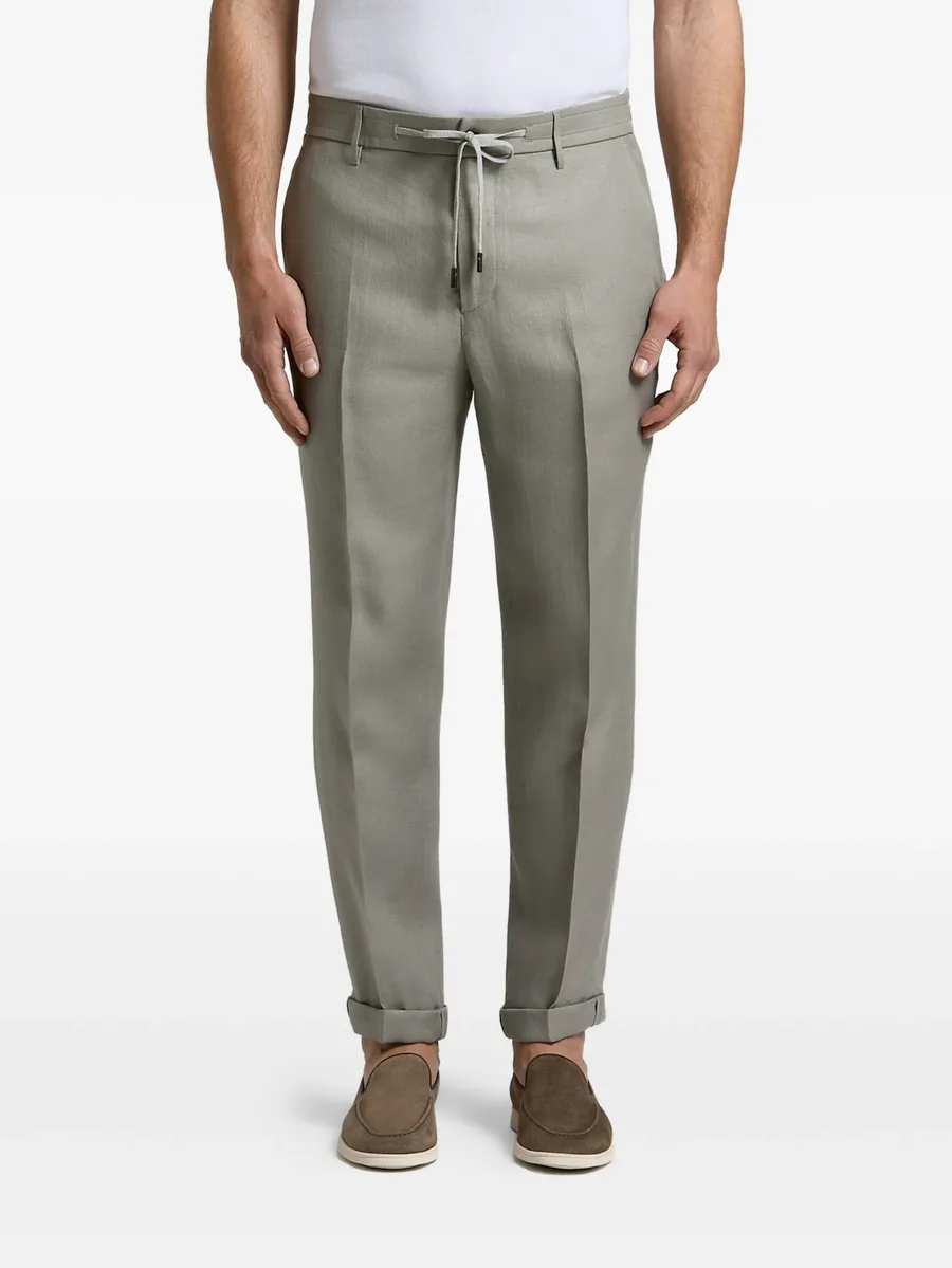 linen straight-leg trousers 2