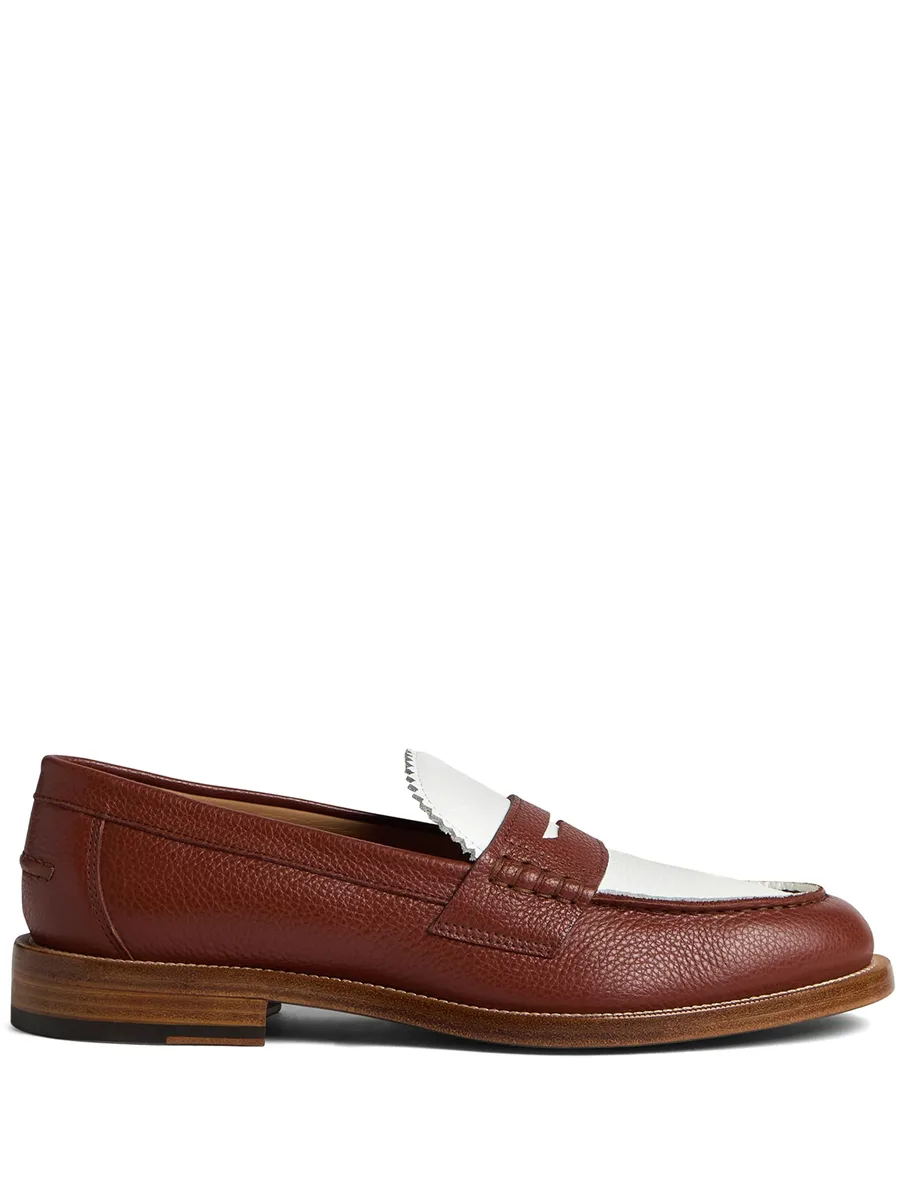 colour-block leather loafers 2