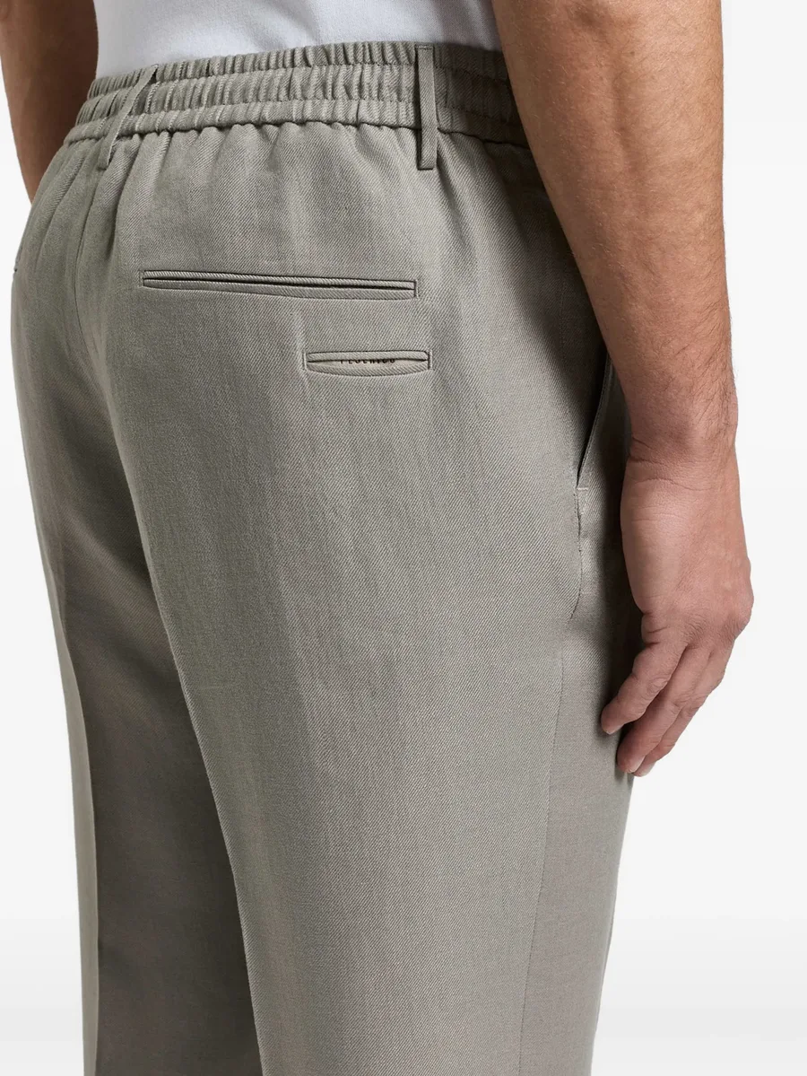 linen straight-leg trousers 7