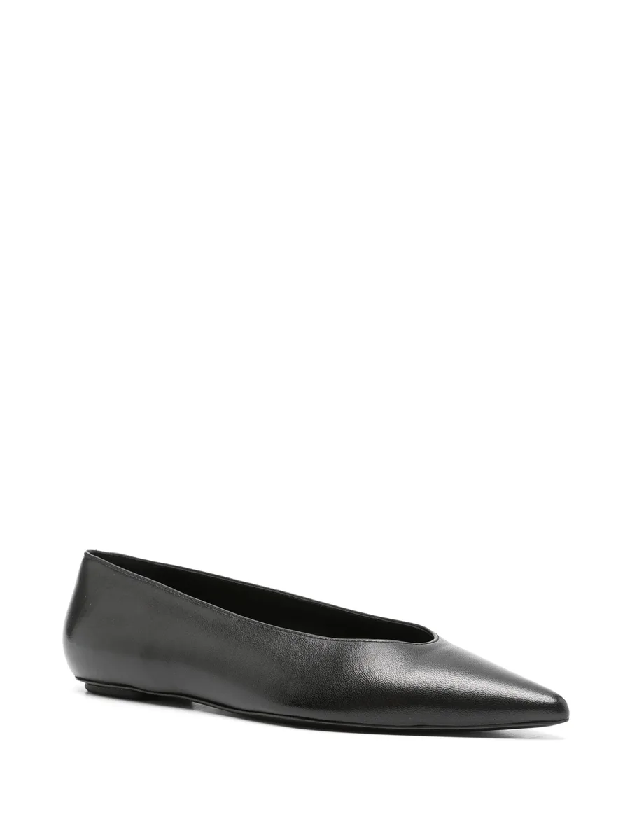 pointed-toe leather ballerinas 4