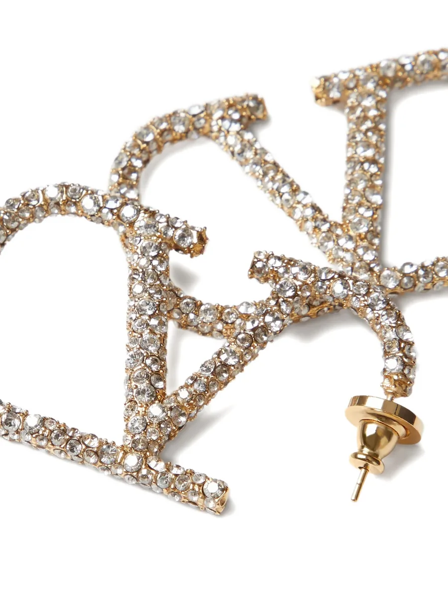 серьги с логотипом VLogo Signature и кристаллами Swarovski 3