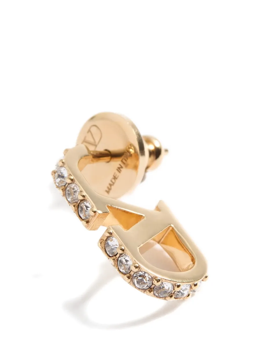 VLogo Signature metal and Swarovski® crystal earrings 5