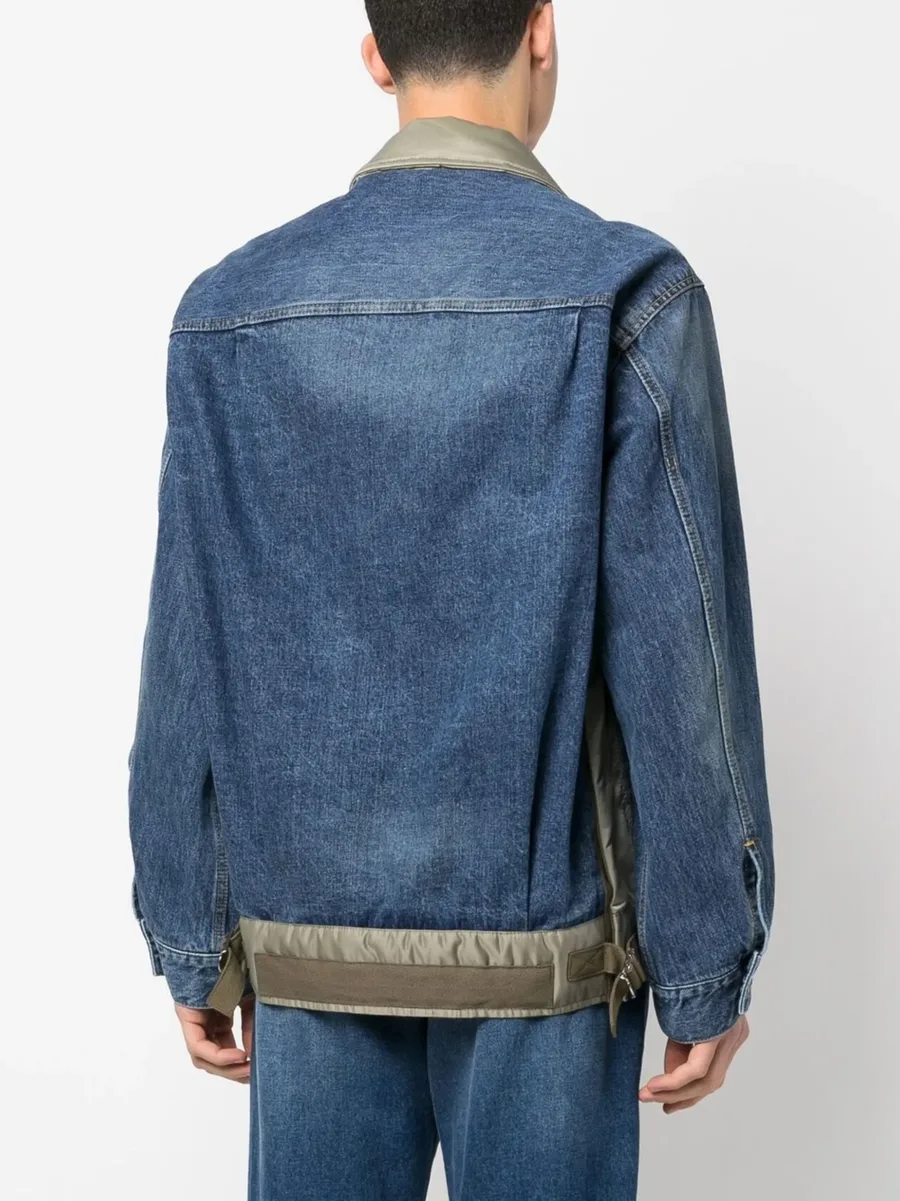 contrasting-collar denim jacket 7