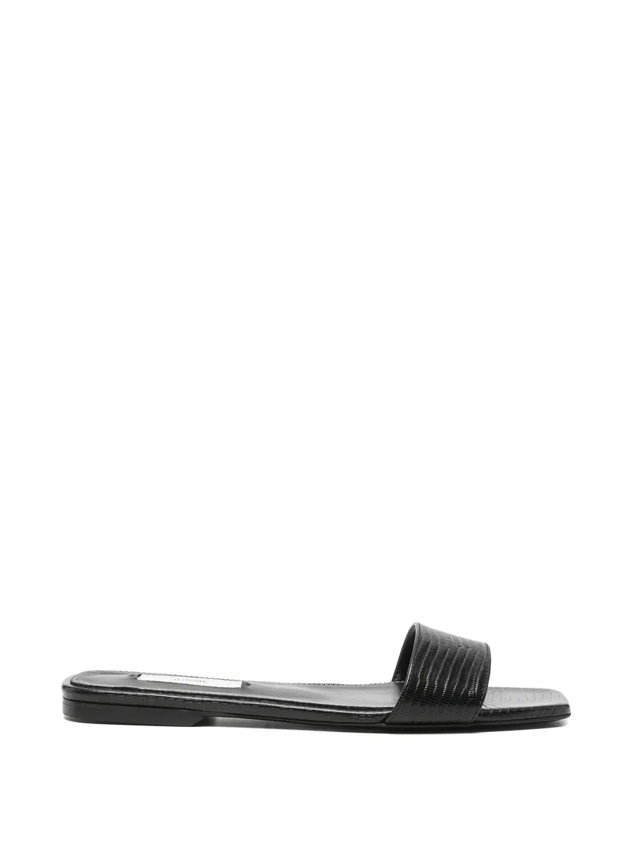 lizard-embossed bandeau sandals 2