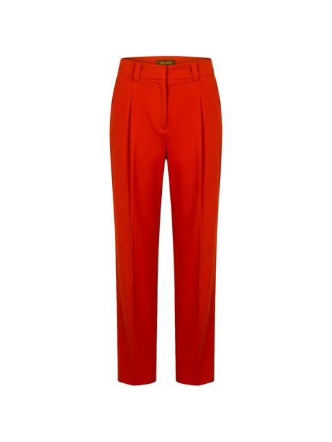 pleated straight-leg trousers
