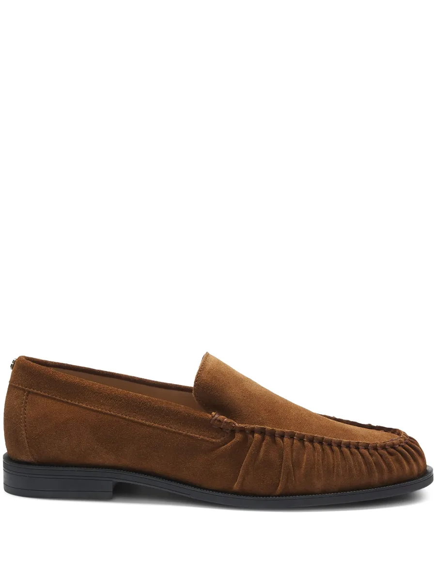 suede loafers with ruched detail 1