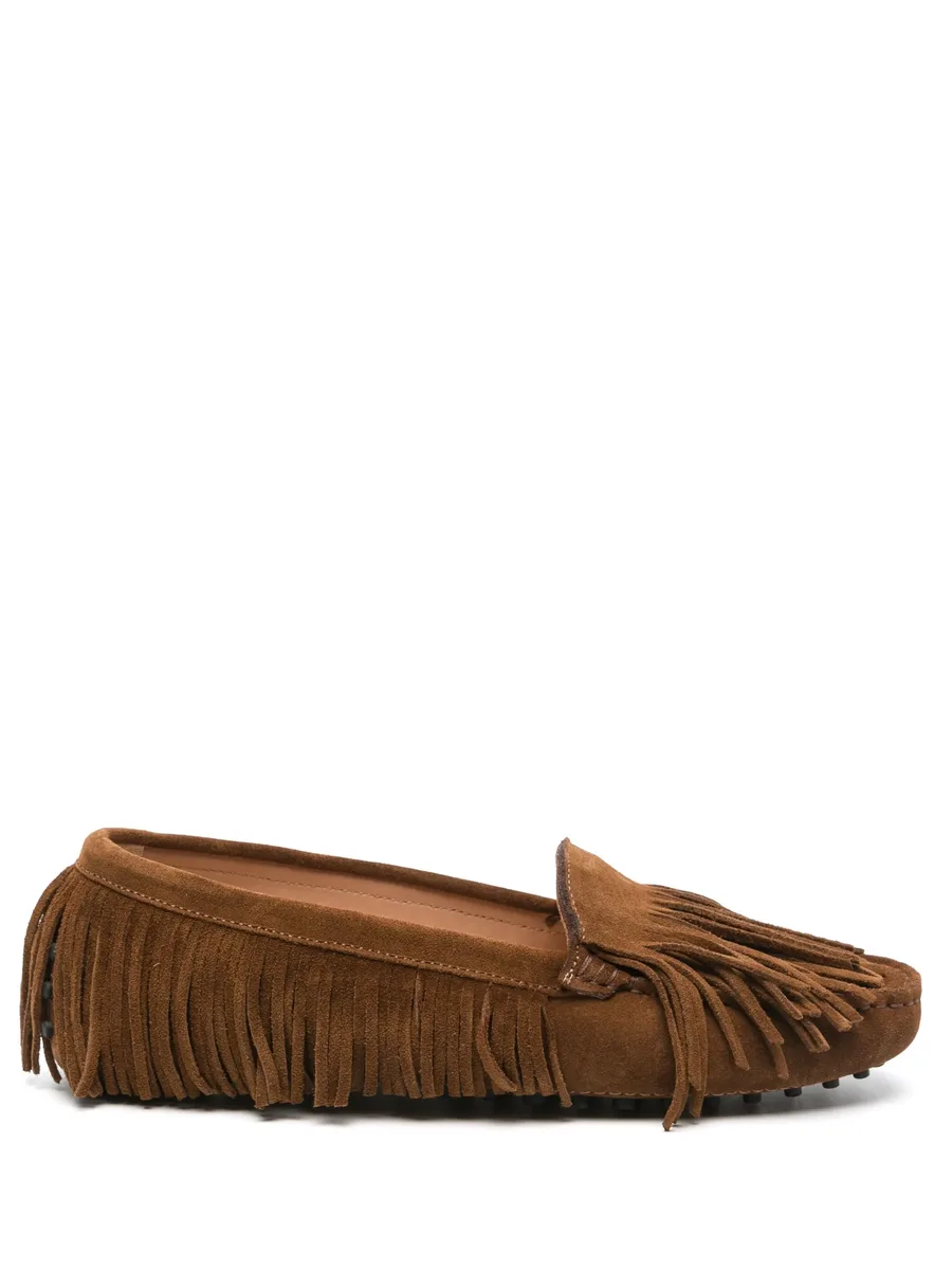 fringed suede loafers 1