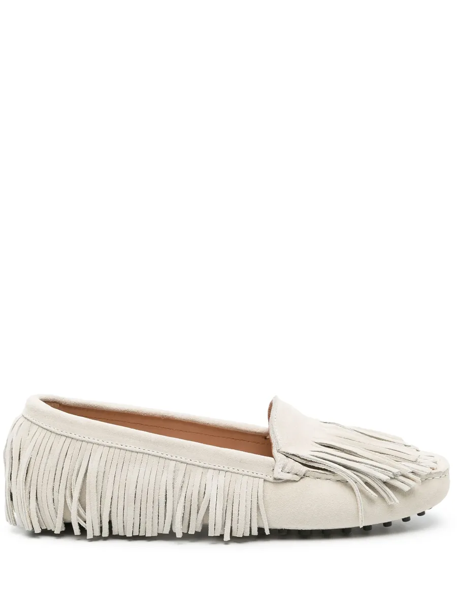 fringed suede loafers 1