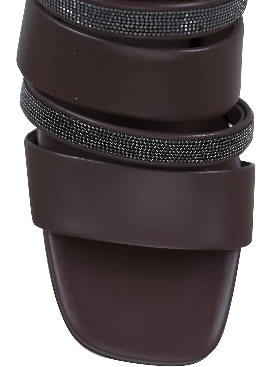 Monili-embellished leather sandals 7