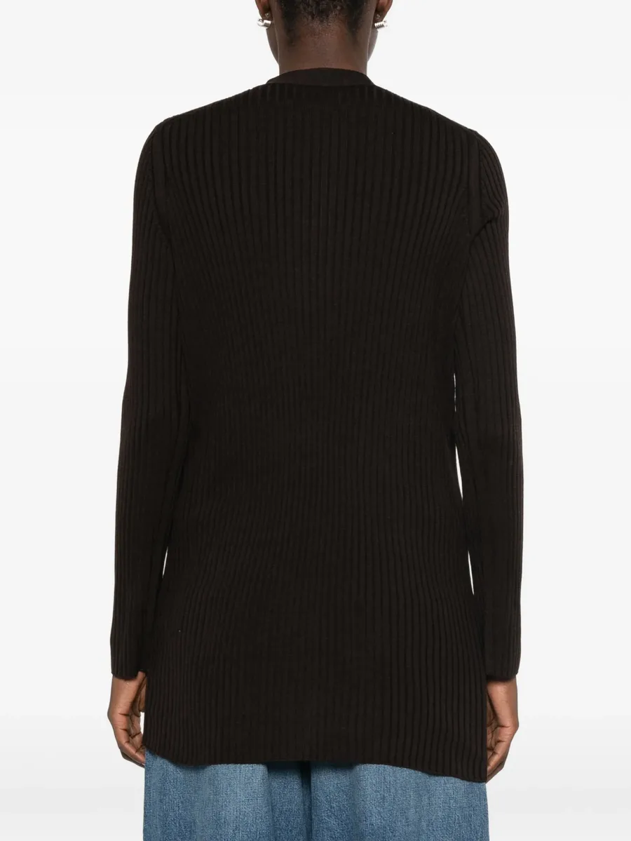 ribbed-knit V-neck cardigan 4