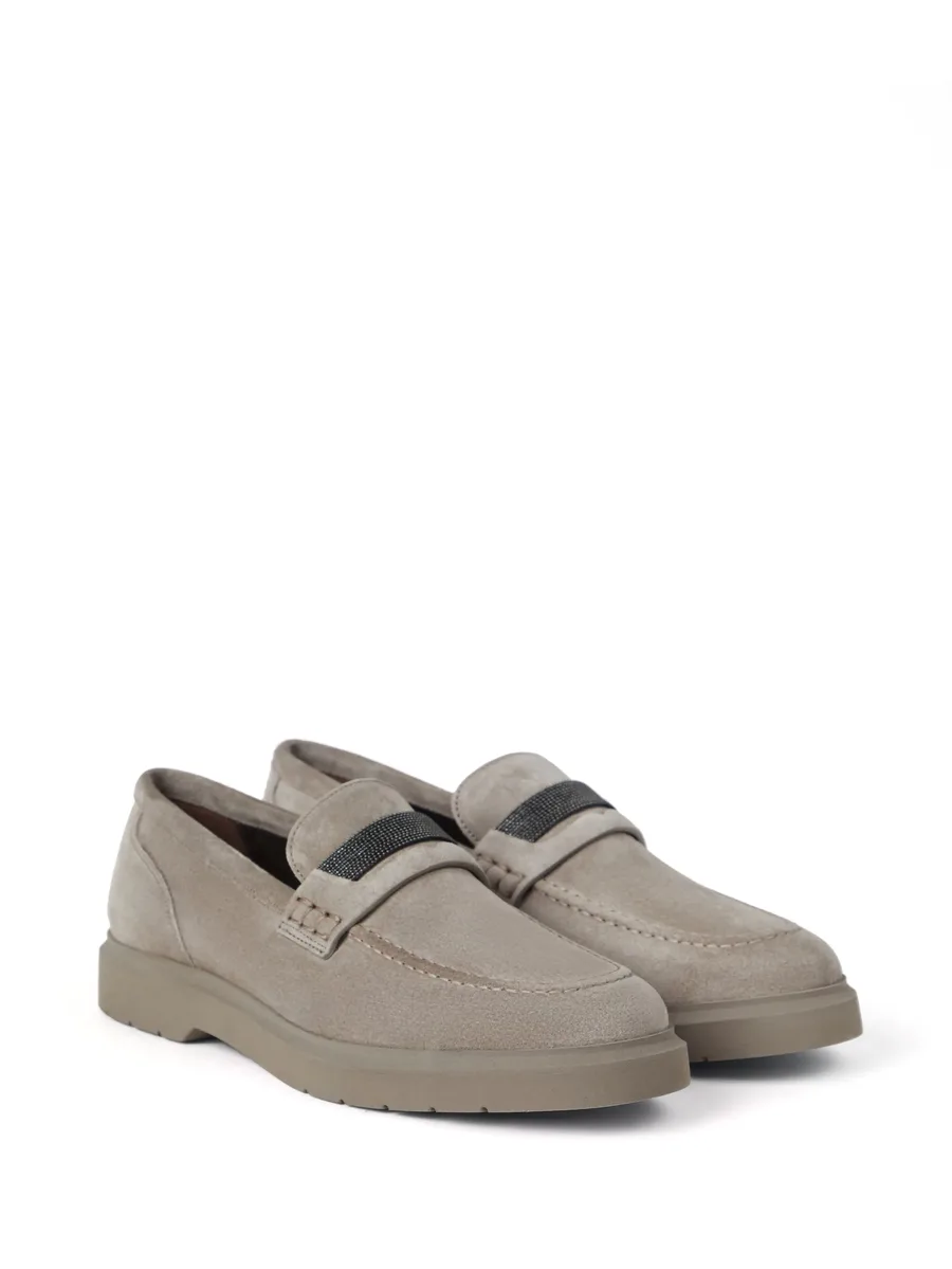 monili-detail suede penny loafers 4