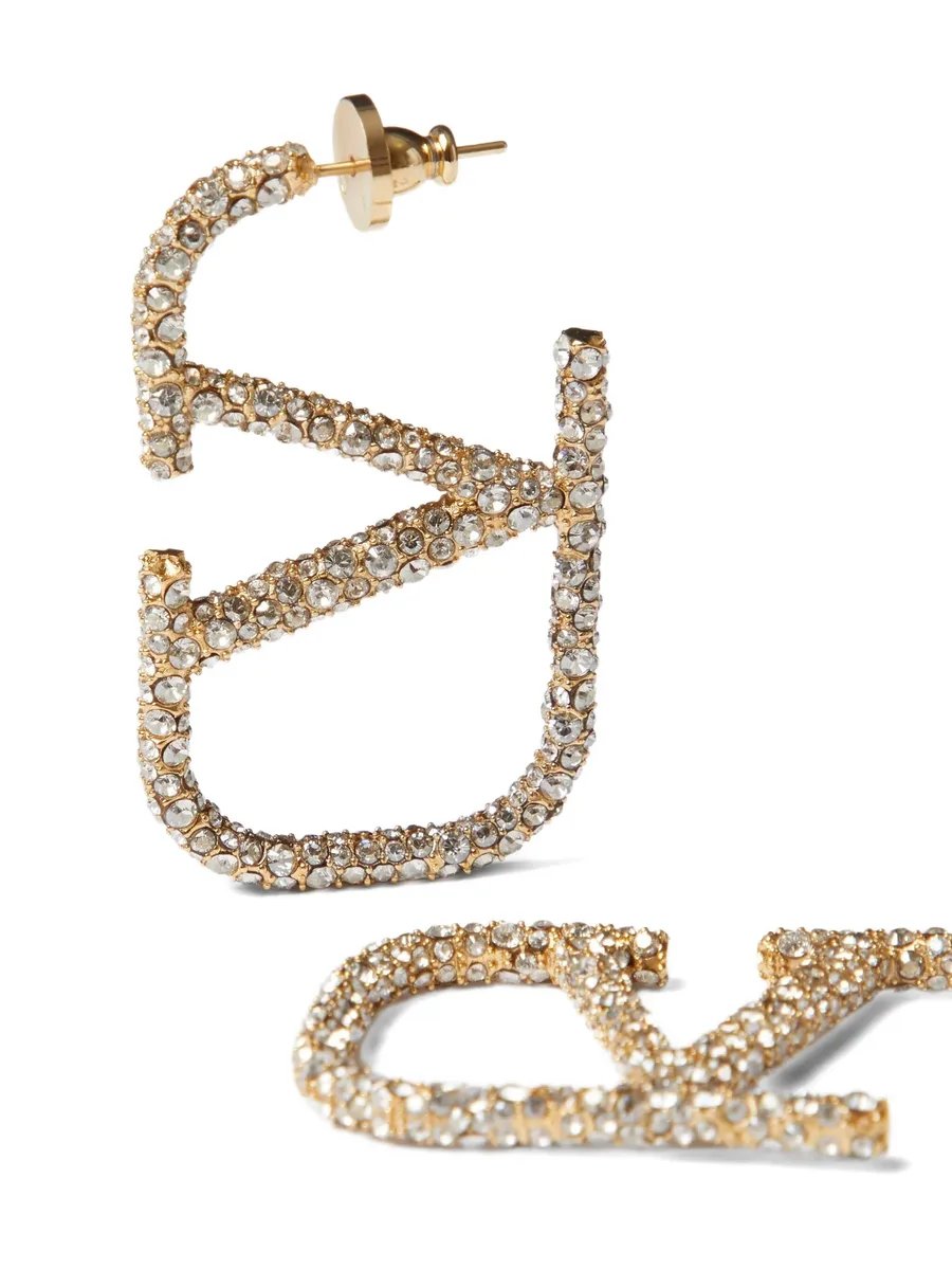 серьги с логотипом VLogo Signature и кристаллами Swarovski 7