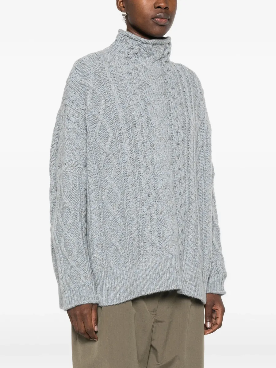 cable-stitch high-neck sweater 3