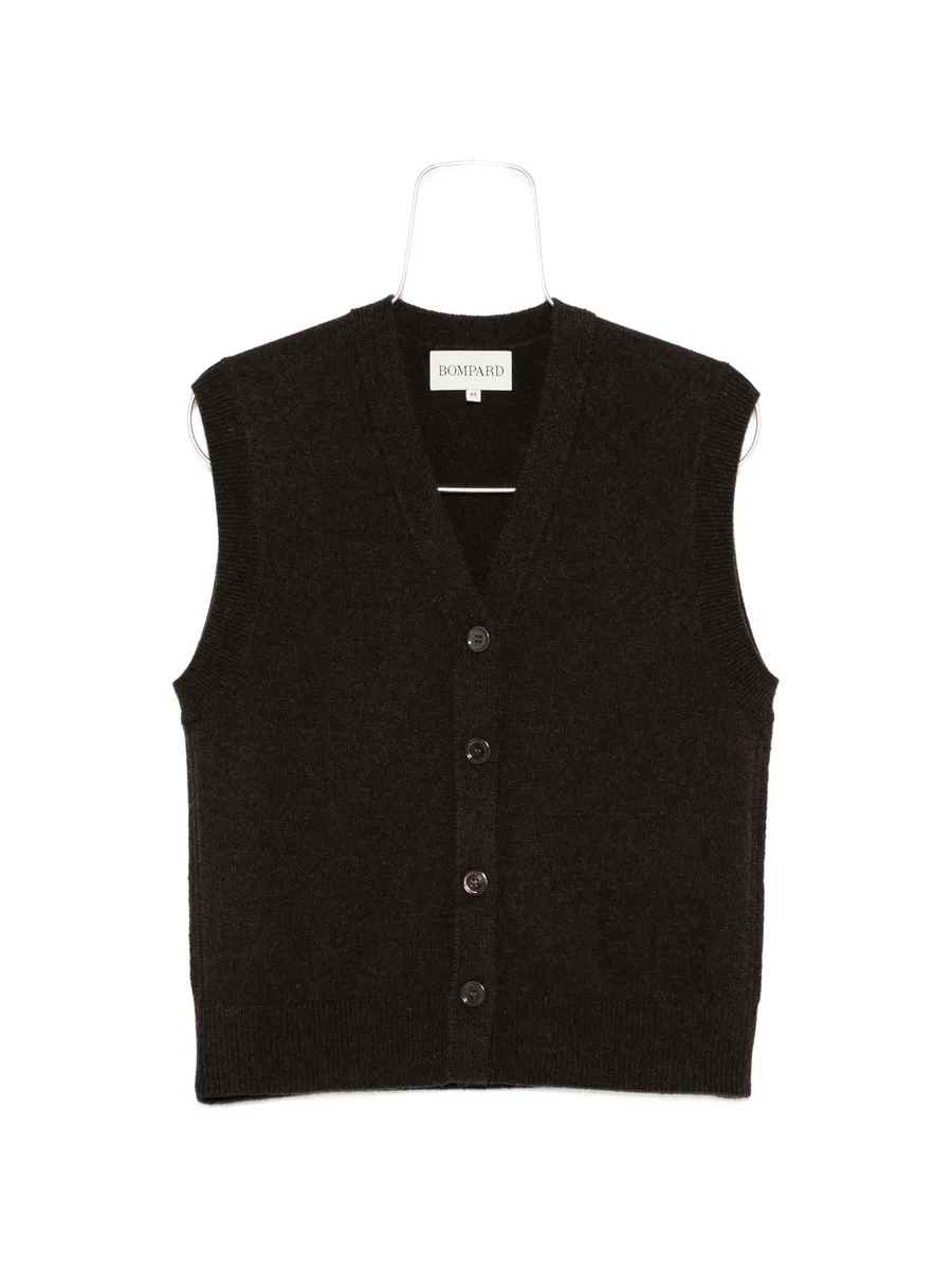 V-neck sleeveless cardigan 1