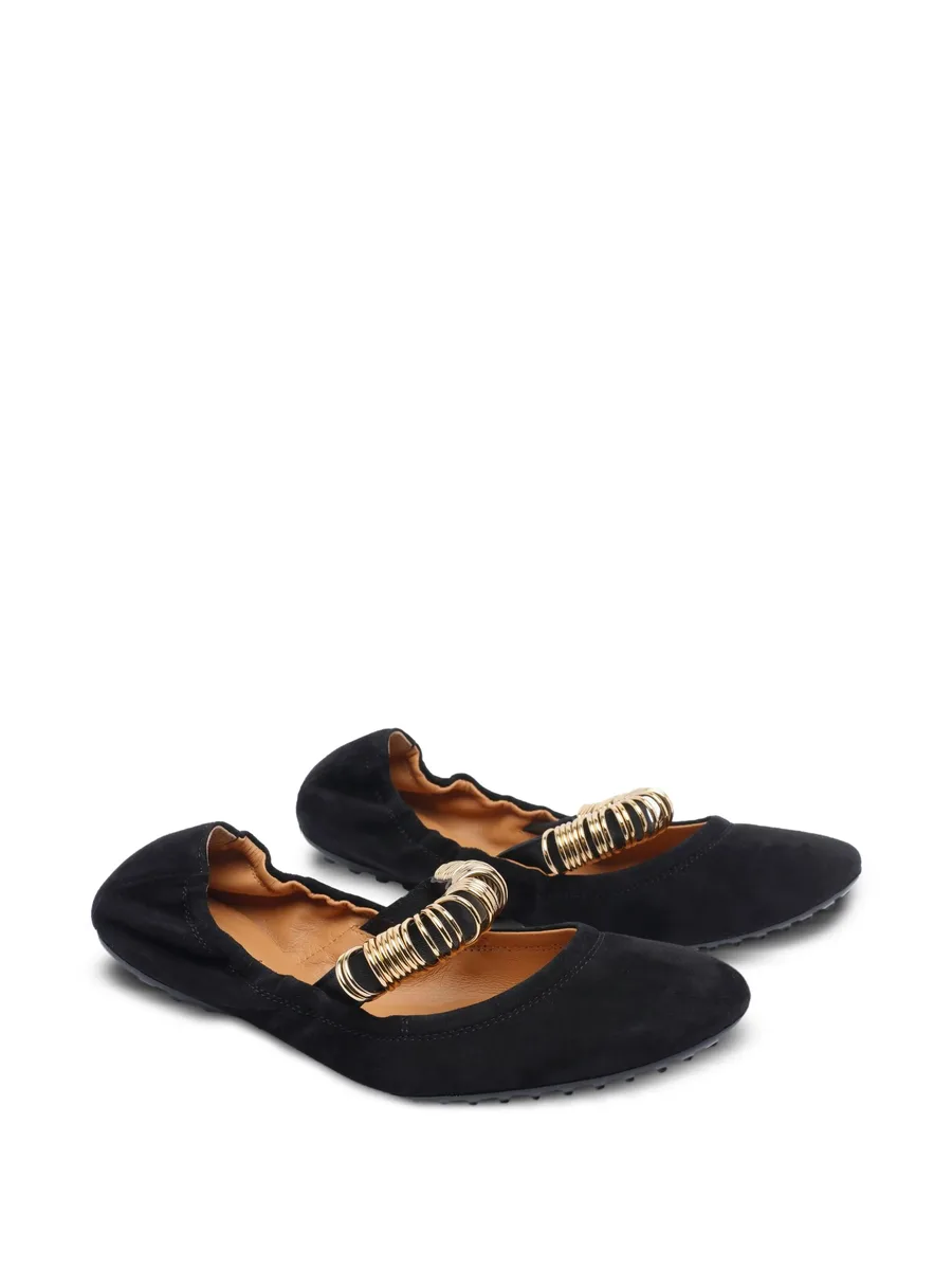 ring-detail suede ballet flats 3