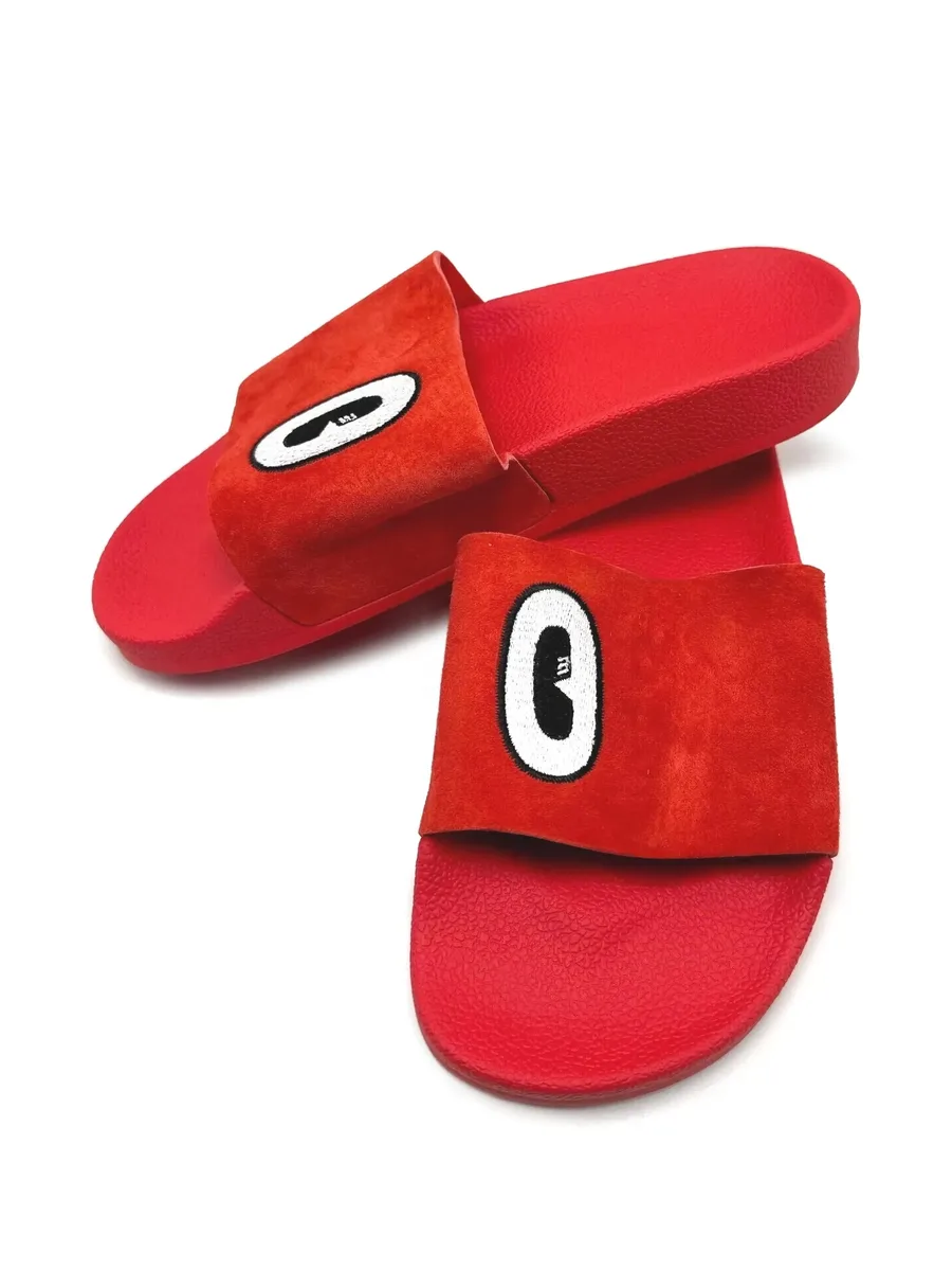 шлепанцы Adilette Red/White/Core Black из коллаборации с Hattie Stewart 8