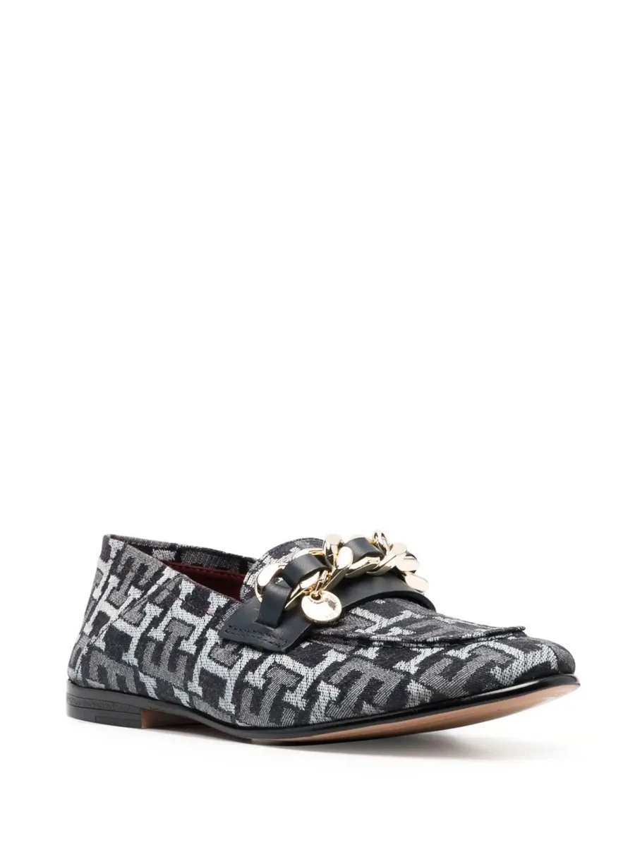 logo-jacquard loafers 3