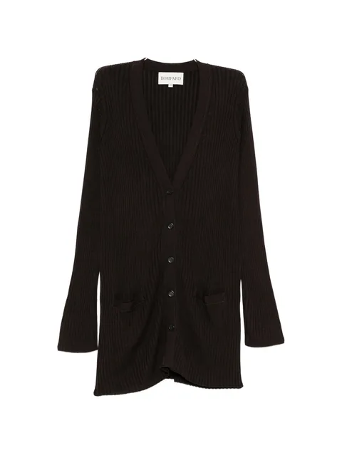 ribbed-knit V-neck cardigan