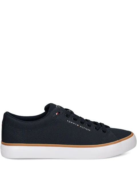 textured lace-up sneakers