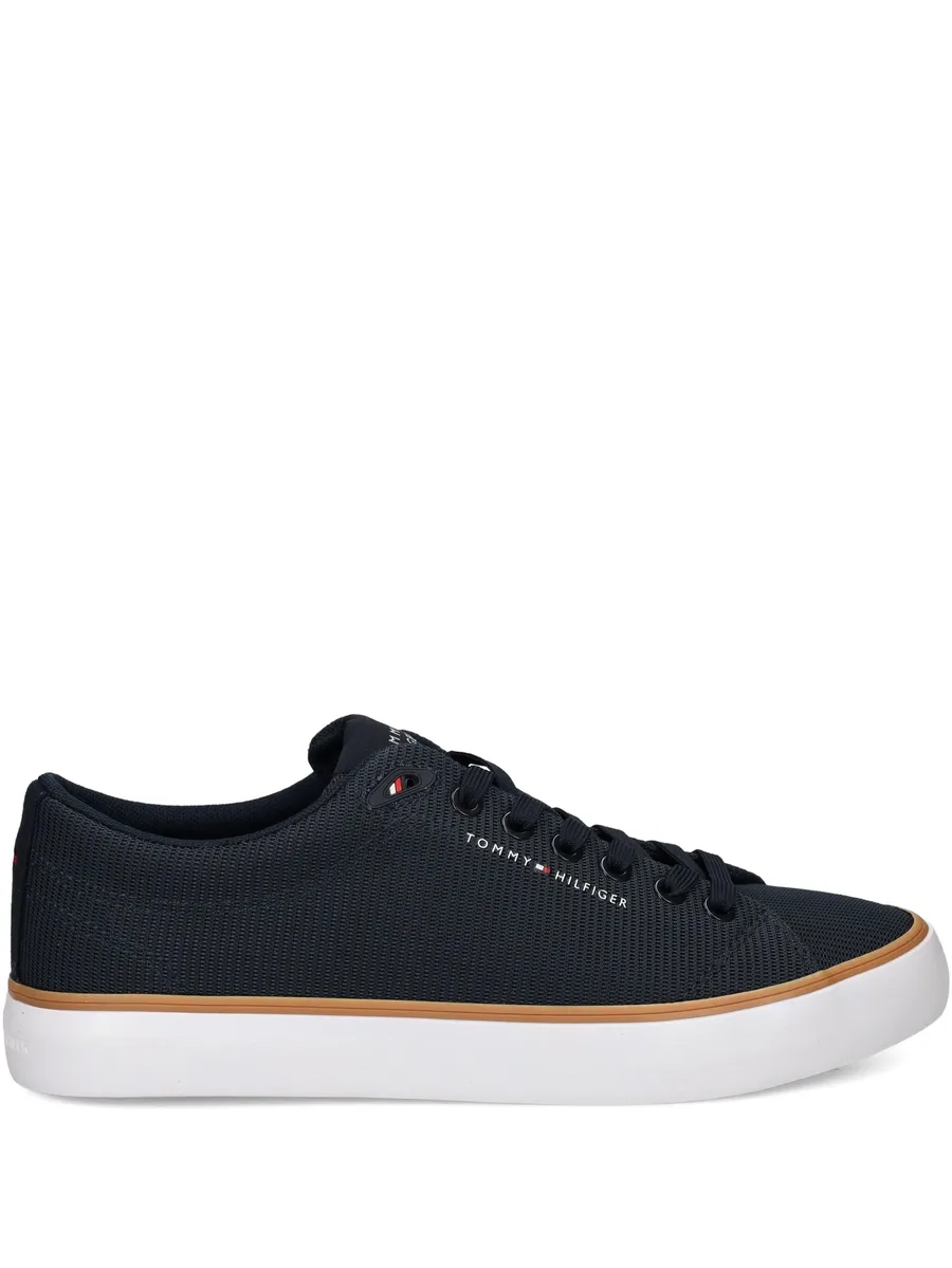 textured lace-up sneakers 1