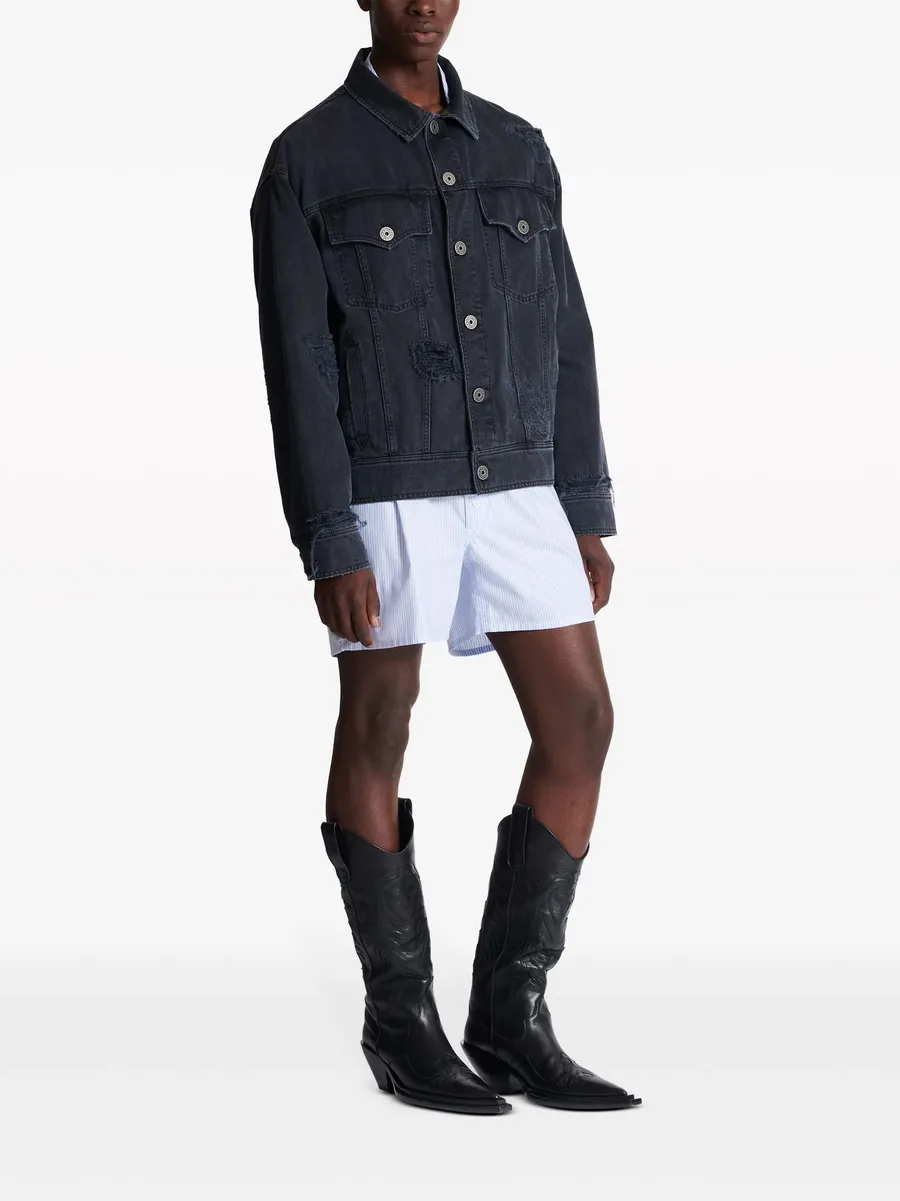 ripped-detail denim jacket 6