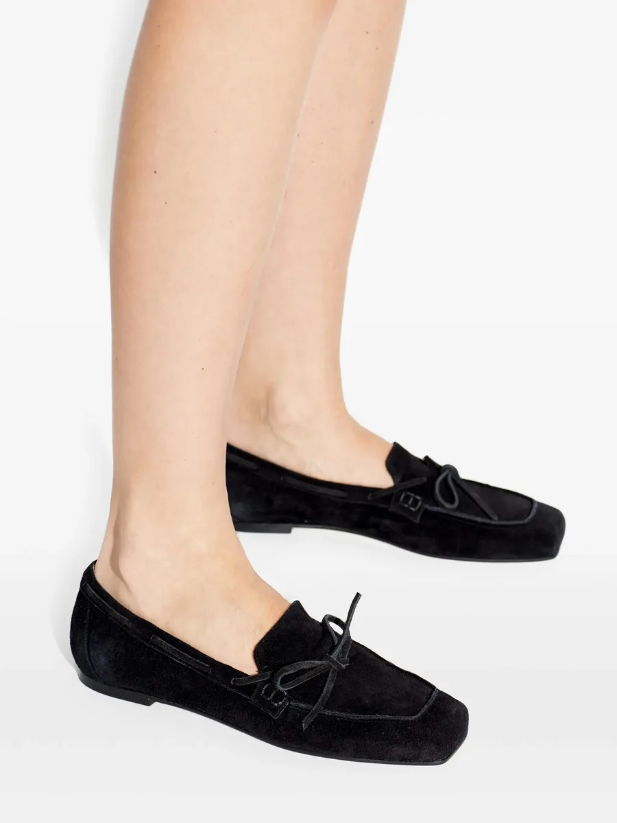bow-detail suede loafers 9