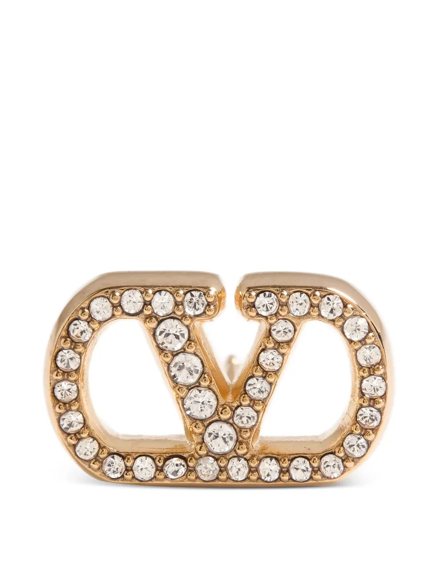 серьги с логотипом VLogo Signature и кристаллами Swarovski 5