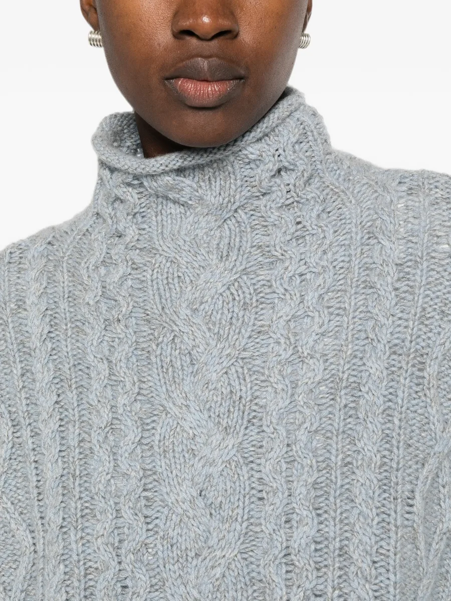 cable-stitch high-neck sweater 5