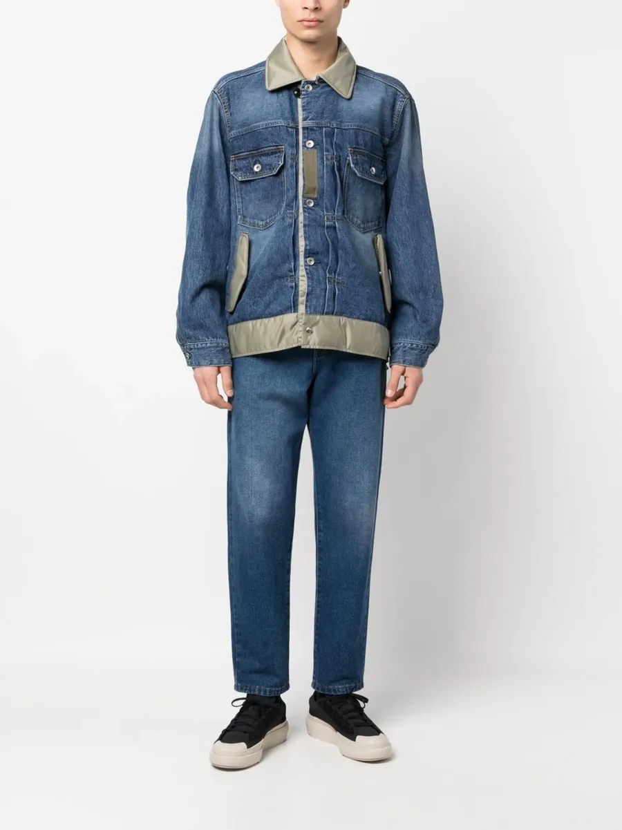 contrasting-collar denim jacket 4