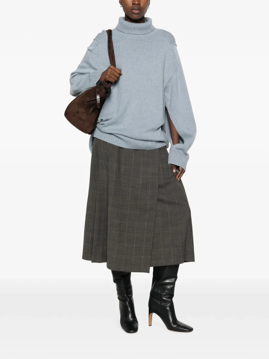 split-sleeve high-neck sweater 2