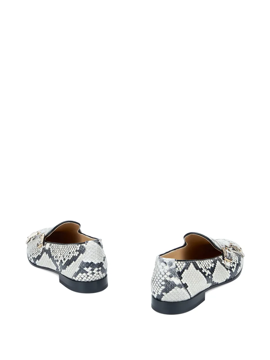 snakeskin-effect double-buckle loafers 5