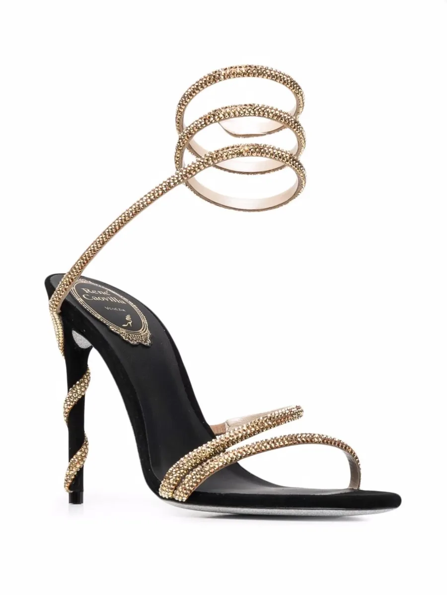Margot 105mm jewelled snake sandals 3