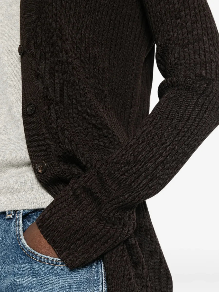 ribbed-knit V-neck cardigan 5