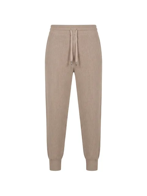 ribbed-knit track pants