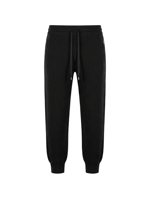 ribbed-knit drawstring track pants