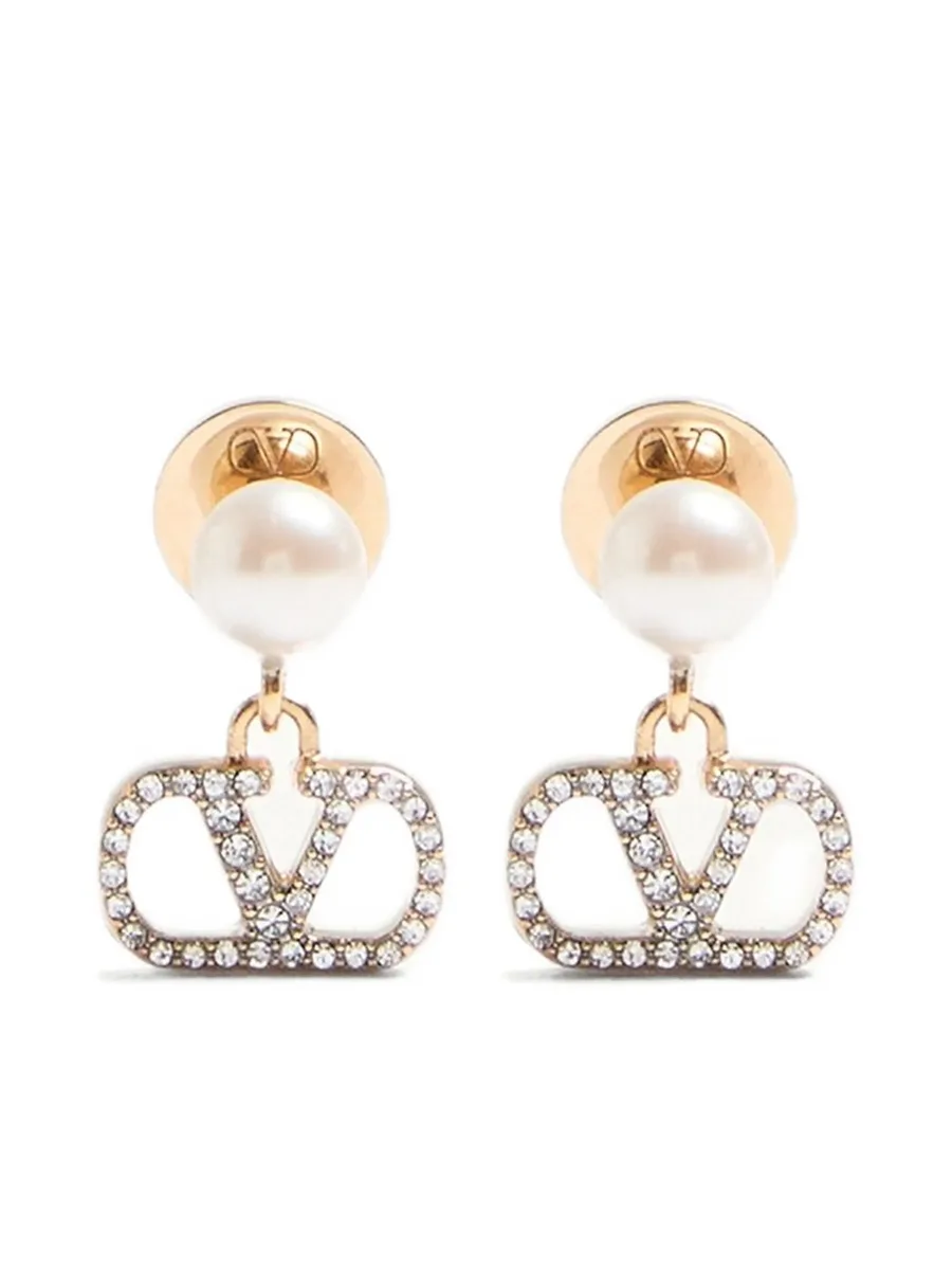 серьги с логотипом VLogo Signature и кристаллами Swarovski 1