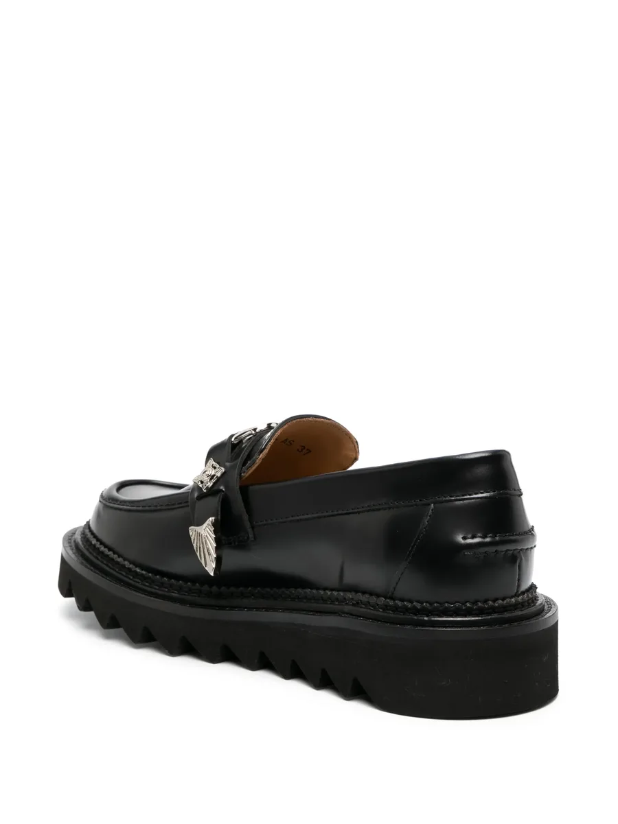stud-embellished leather loafers 5