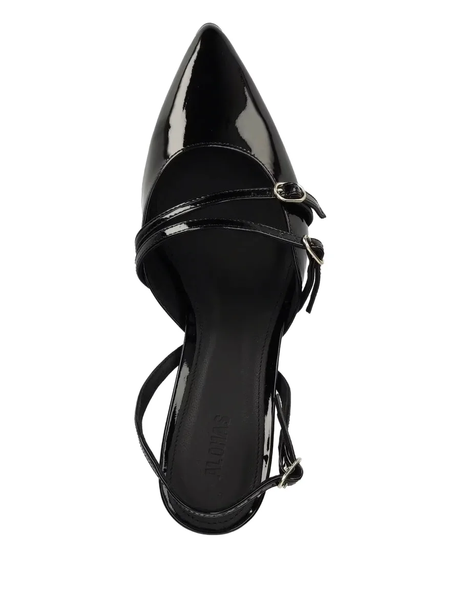 75mm patent-leather slingback pumps 6