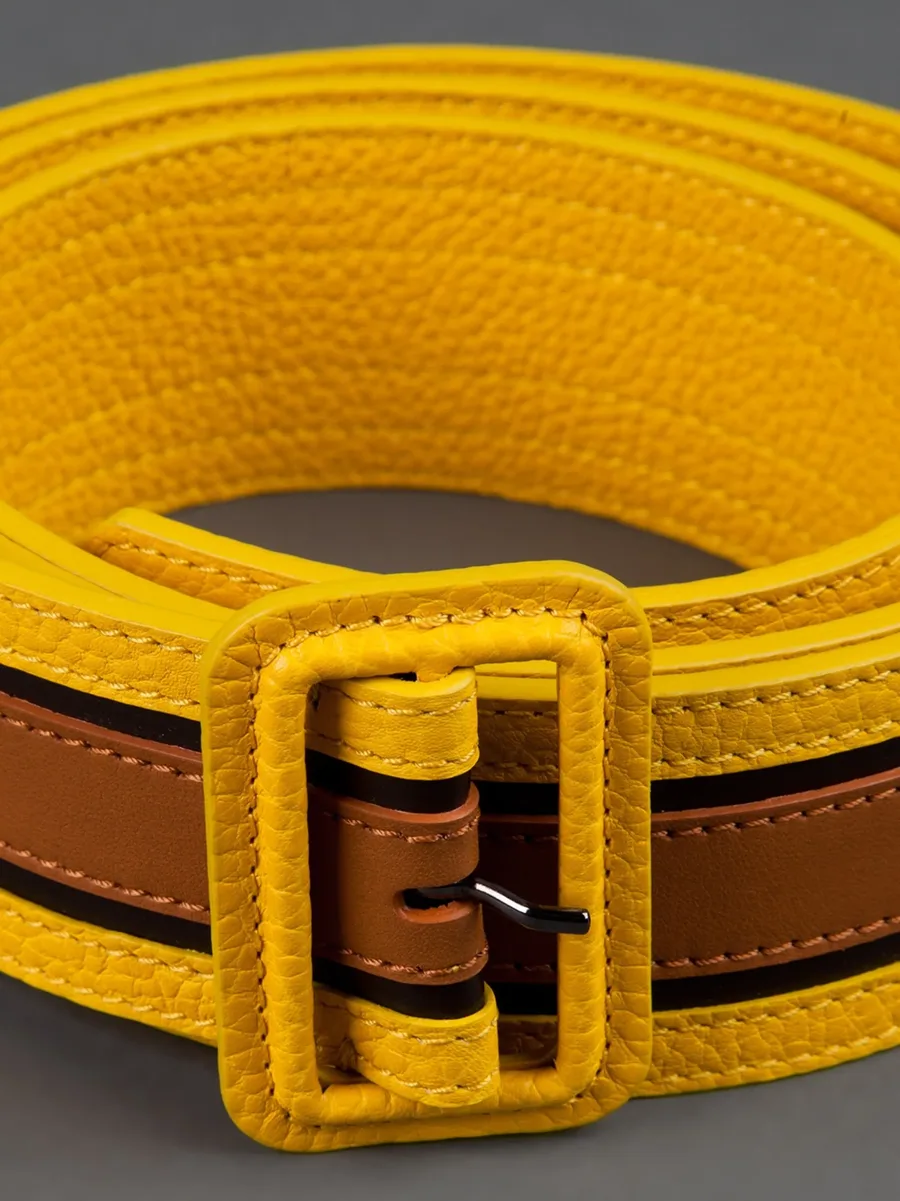 bi-colour leather belt 5