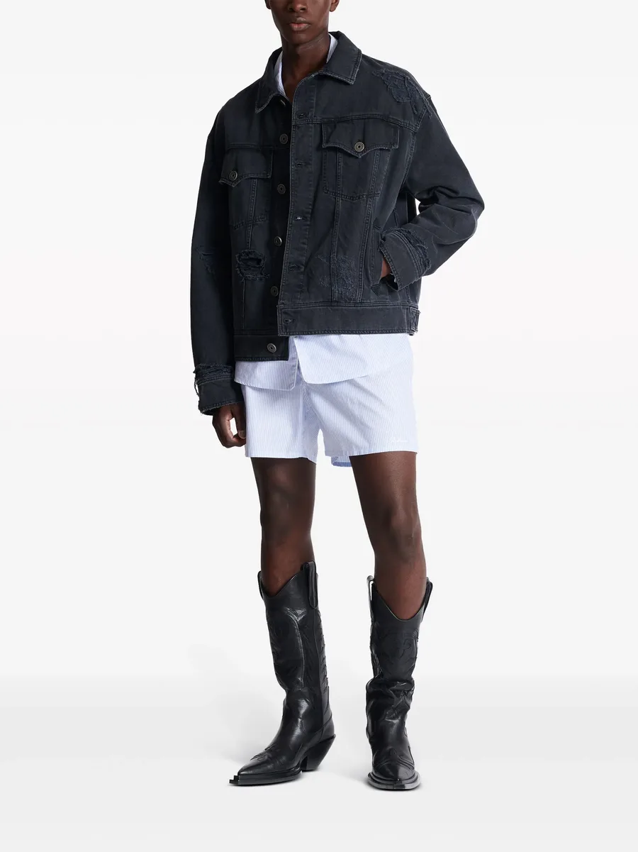 ripped-detail denim jacket 3