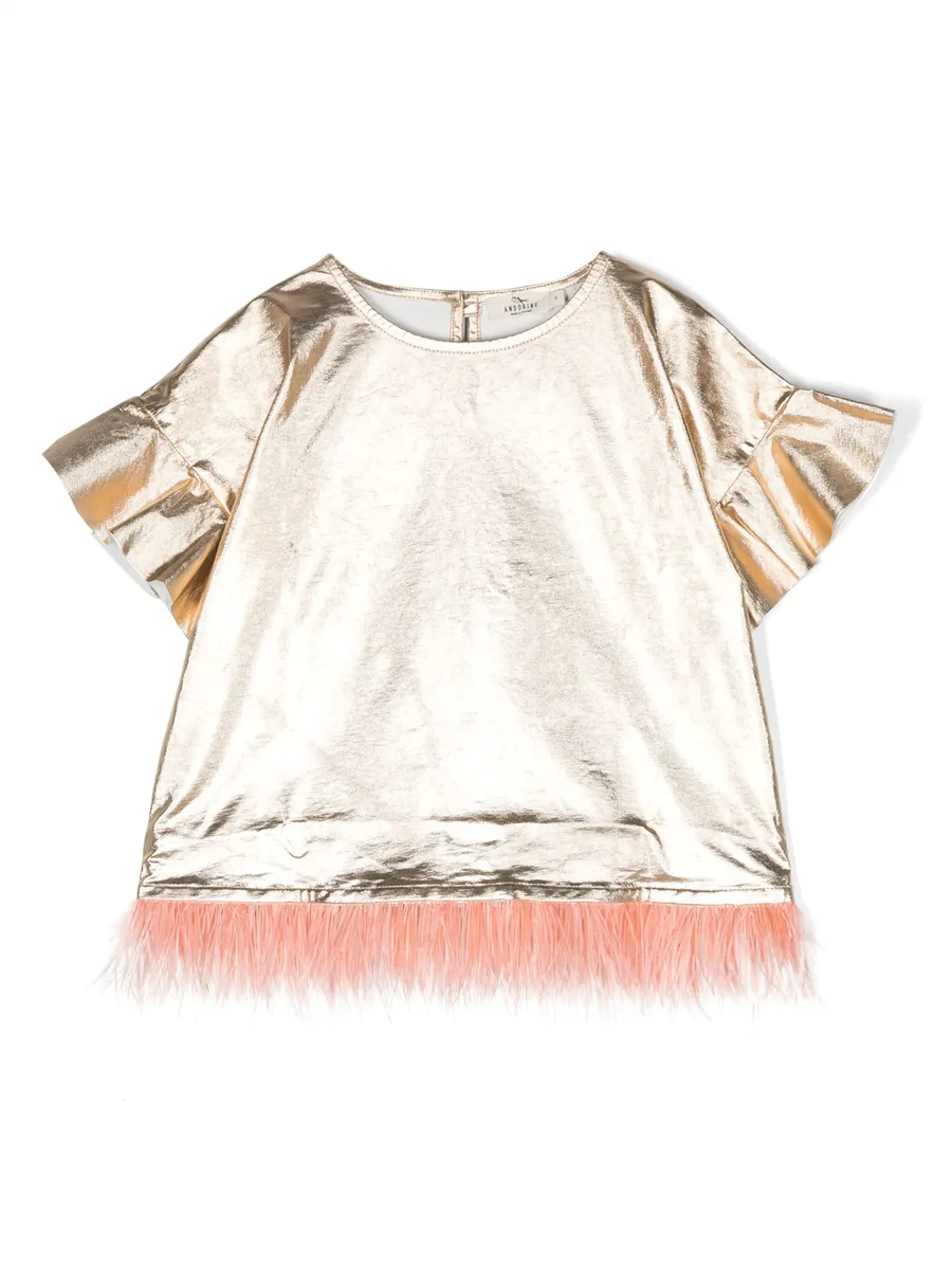 ruffled-cuffs organic-cotton T-shirt 2
