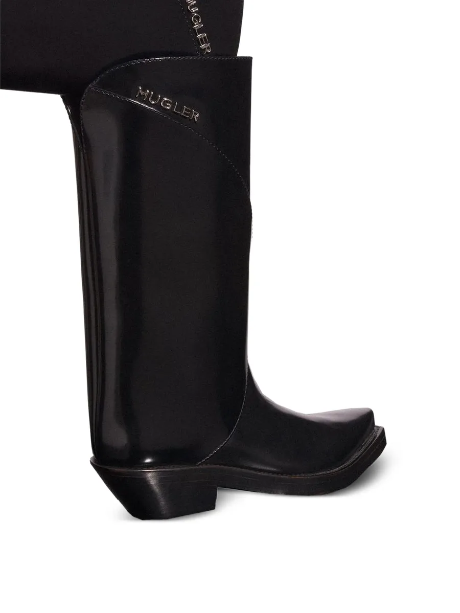 pointed leather boots 8