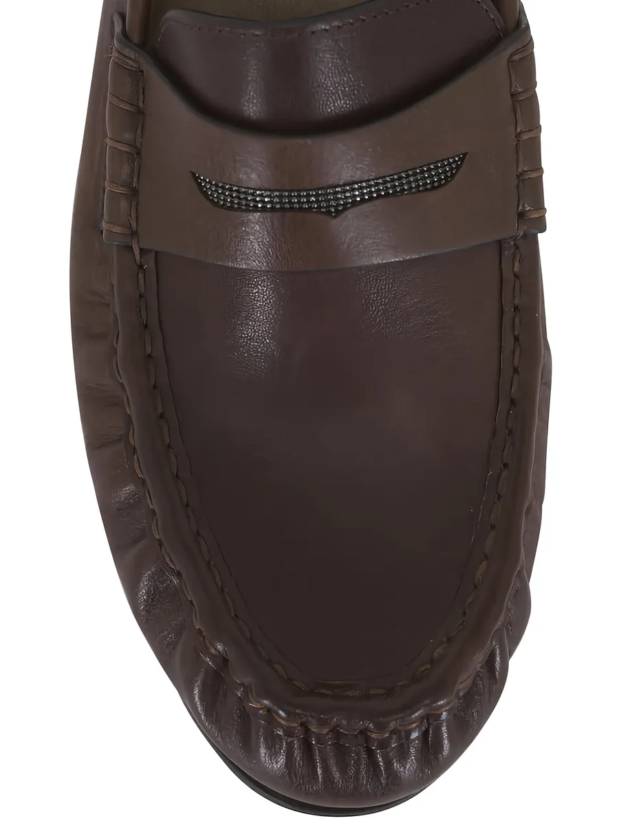 monili-embellished leather loafers 8