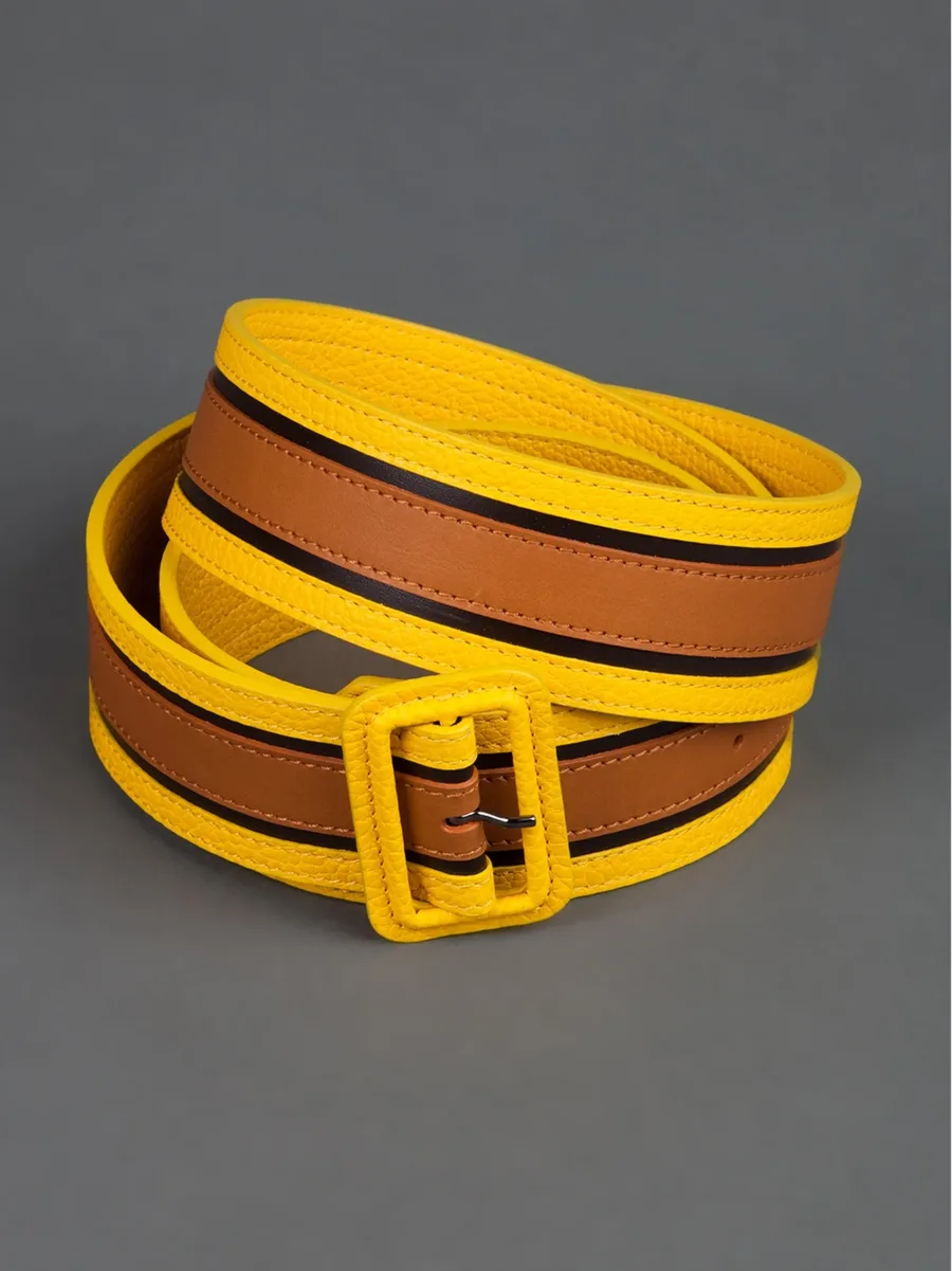 bi-colour leather belt 3