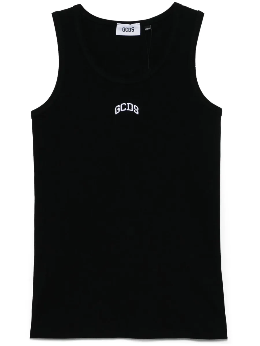 logo-embroidered tank top 1