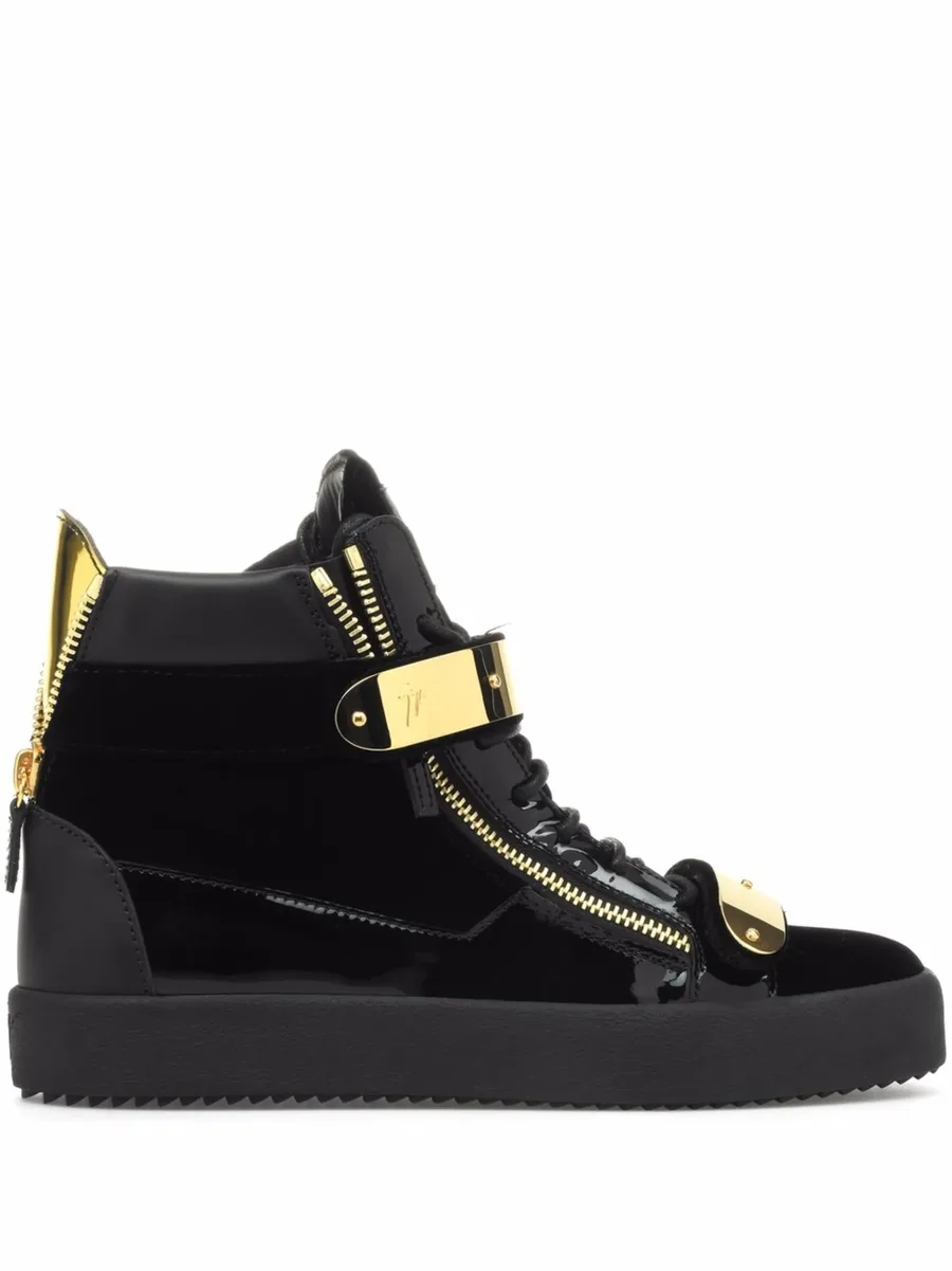 Coby velvet double-straps mid-top sneakers 1