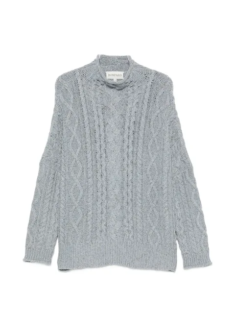 cable-stitch high-neck sweater