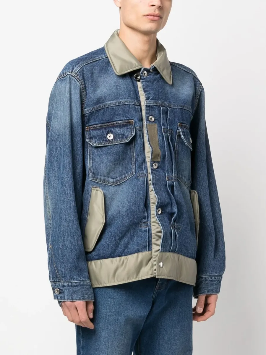 contrasting-collar denim jacket 5